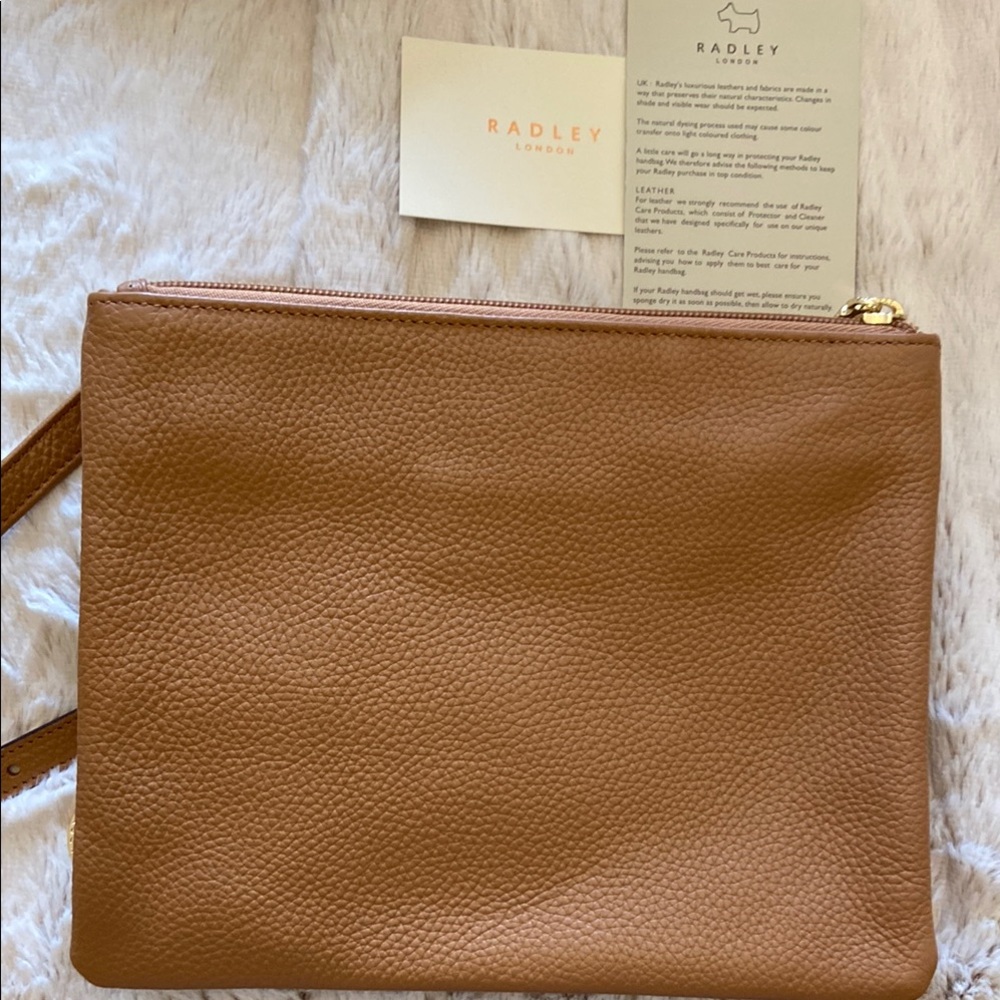RADLEY LONDON Foresters Drive Small Caramel Crossbody Bag with Flap Closure - Picture 10 of 12